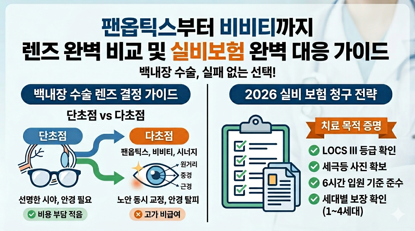 백내장 수술 렌즈 결정 가이드 실비보험