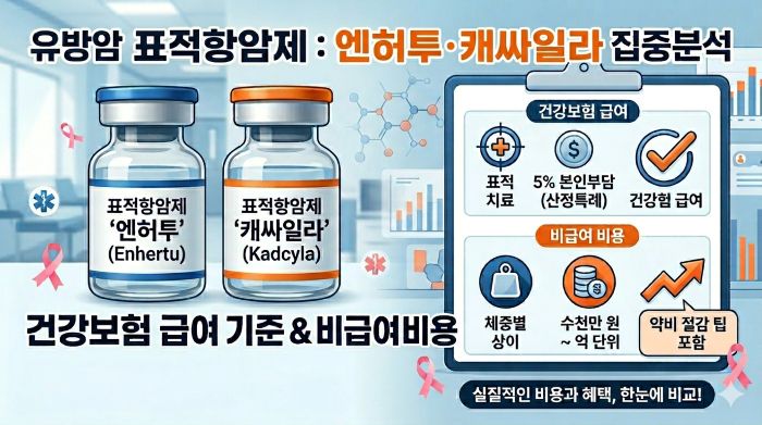 2026 유방암 표적항암제 엔허투, 캐사일라 급여 기준, 비급여 비용 정리