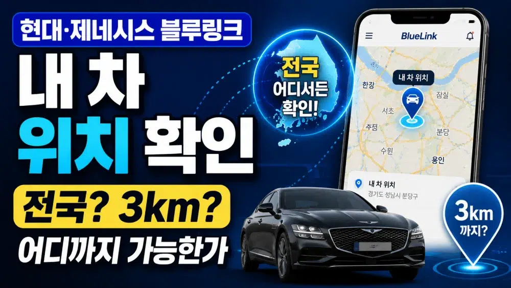 현대 제네시스 블루링크 내차 위치 확인 거리