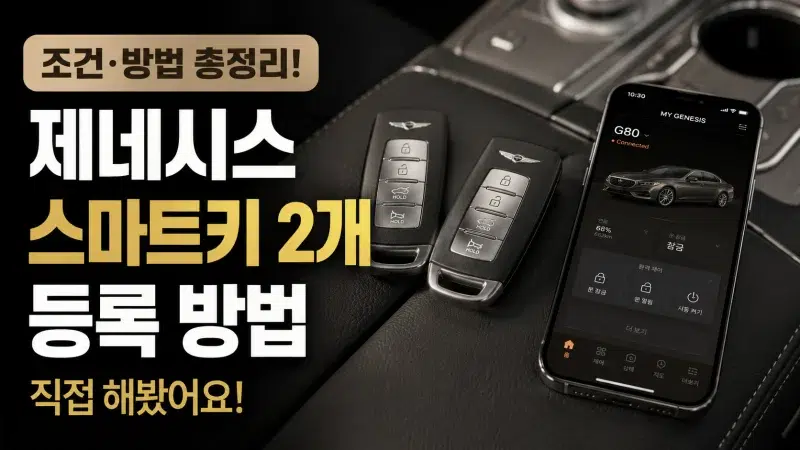 제네시스 디지털키 2 최초 등록을 위한 실물 스마트키 2개 준비
