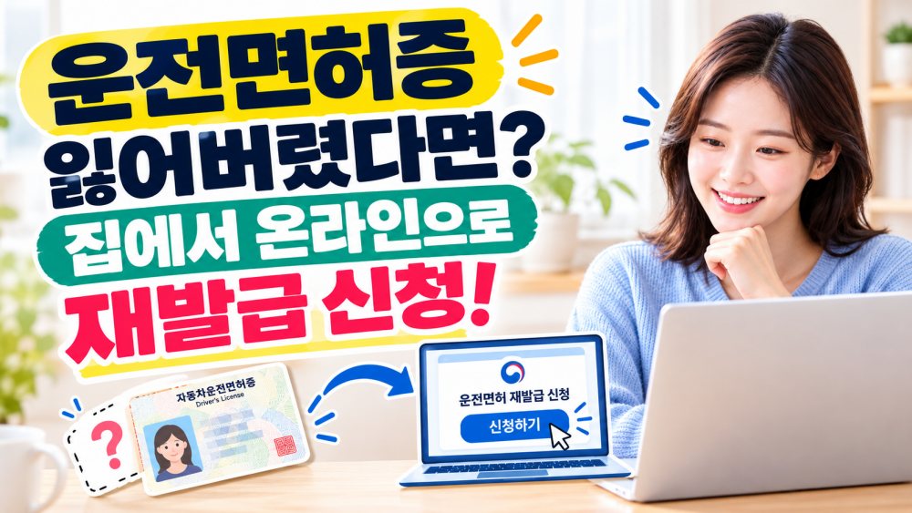 운전면허증 분실 시 집에서 온라인으로 재발급 신청하기