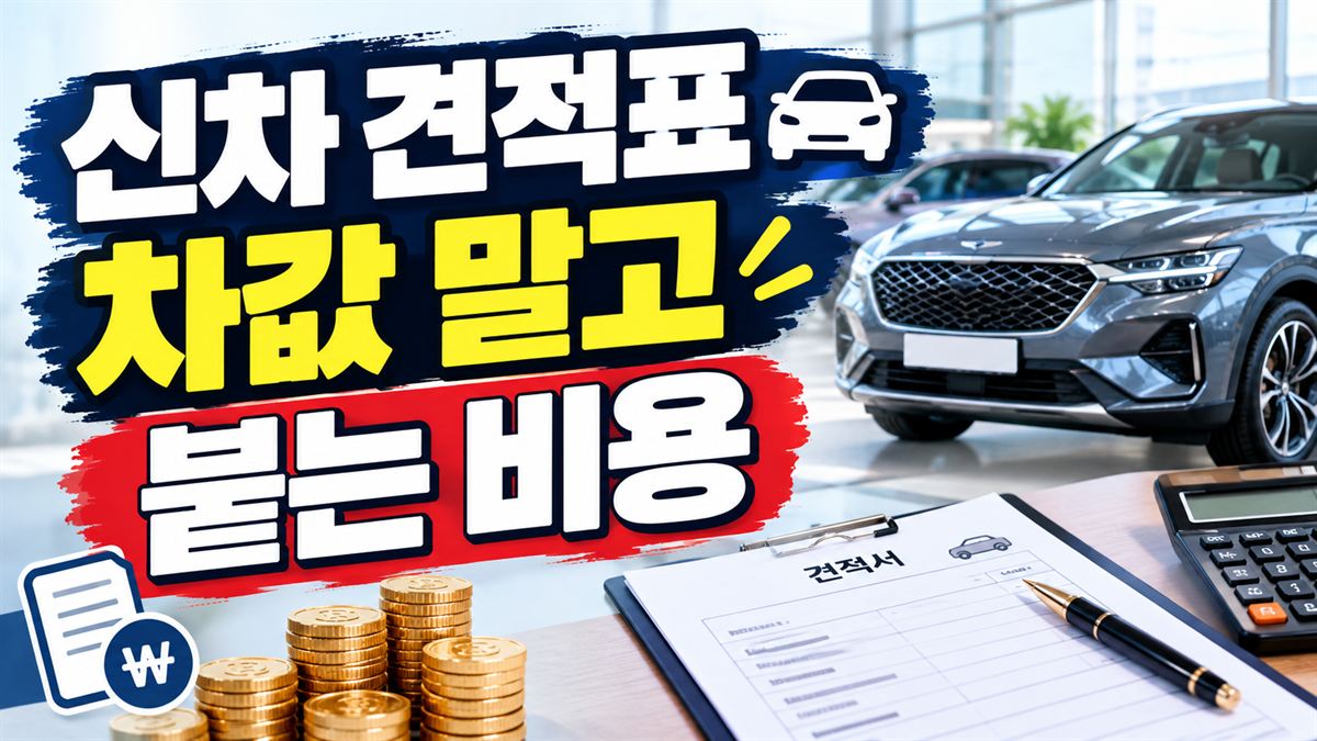 신차 견적표 부대비용